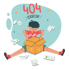 404 ERROR Not Found Illustration with funny ideas and unique styles for your web design.