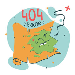 404 ERROR Not Found Illustration with funny ideas and unique styles for your web design.