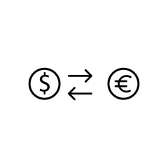 Exchange line icon, vector flat black trendy style illustration for web and app on white background..eps
