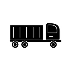 Lorry truck vector flat black trendy style illustration for web and app on white background..eps