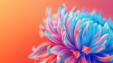 Vibrant Blue and Pink Flower with Soft Blurred Background