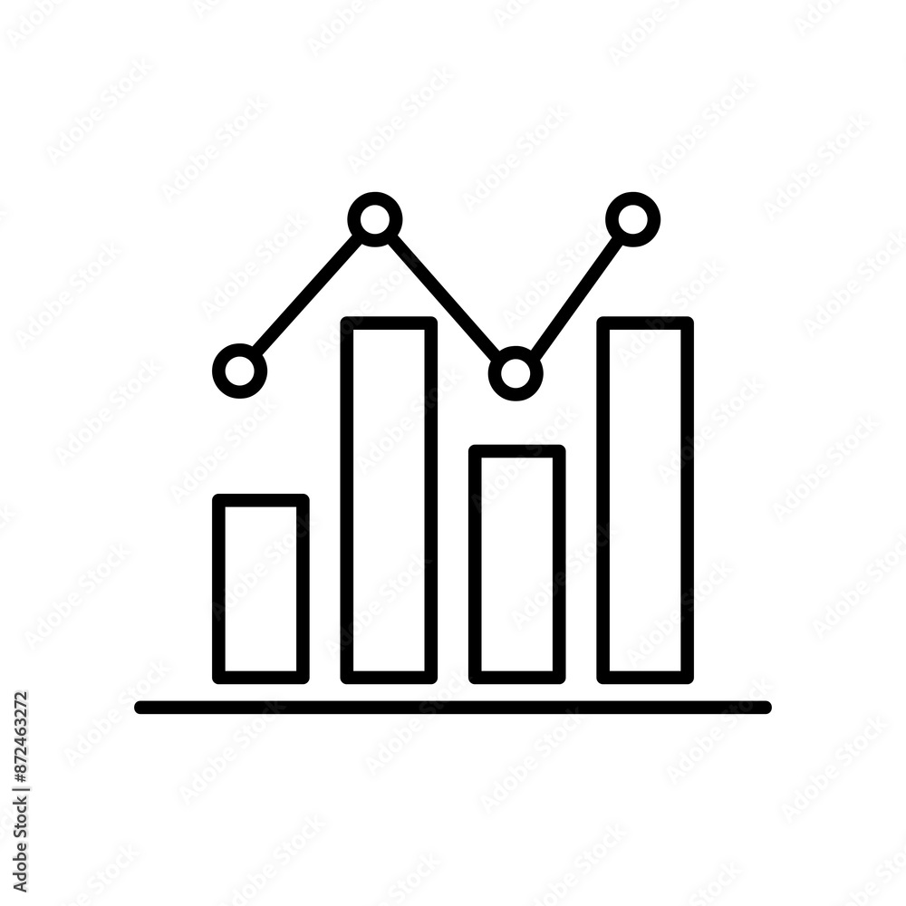 Poster requirements traceability line icon. analytics, statistics sign flat illustration for web and app on