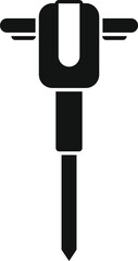 Simple silhouette of a pneumatic hammer breaking concrete machine