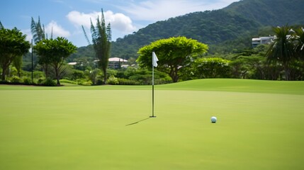 Obraz premium Golf Ball near hole