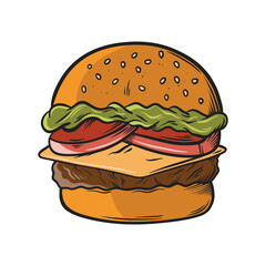 Fastfood Burger Cartoon Vintage