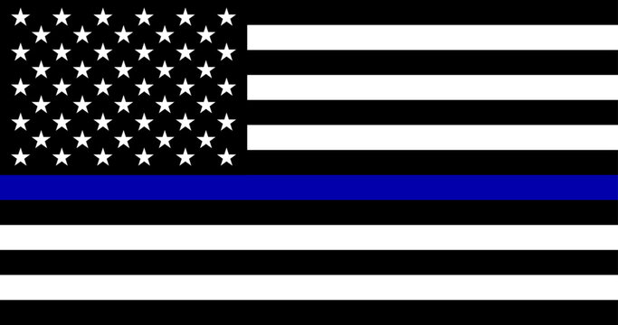 Flag of the United States with Thin Blue Line