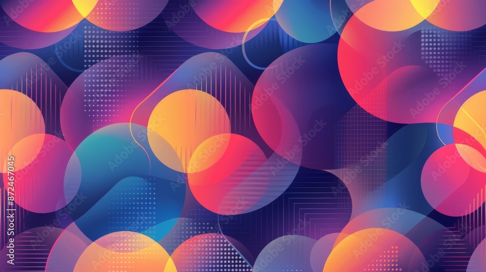 Aufkleber abstract pattern of bright overlapping circles