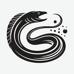 Obraz premium Majestic Eel Silhouettes, Capturing the Grace and Mystery