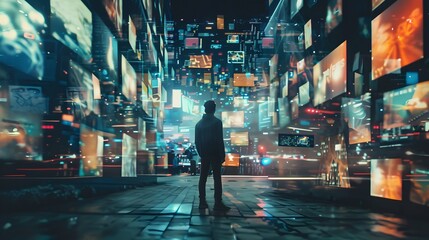 Fototapeta na wymiar Explore the future of entertainment technology., clean background, Photo stock style, clean background, no copyrighted logo, no letters