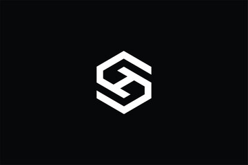 letter CH HC hexagon modern iconic logo, letter S Z hexagon shield iconic logo for technology company, corporate and construction company