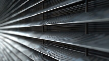 Naklejka premium modular metal fence featuring layers of thin metal sheets, each layer slightly offset to create a feathered look