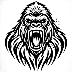 Fototapeta premium TRIBAL TATOO トライバル タトゥ 刺青 和柄 ゴリラ Gorilla