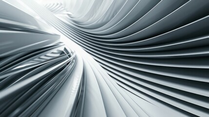 Abstract 3D Image of Curved Wall with Radiant Light Source in Center, Illuminating Path to New Opportunities