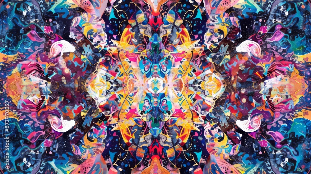 Poster abstract colorful pattern with geometric shapes