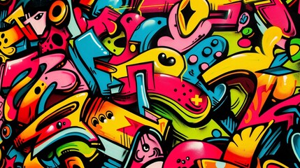 Abstract Colorful Graffiti Wall Art