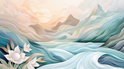A mountain range with a river flowing through it