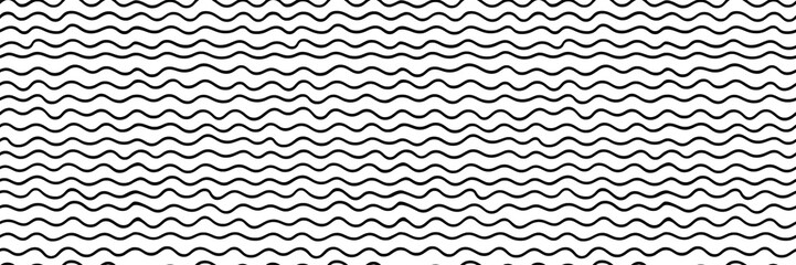 Seamless pattern, wavy lines, sea waves, hand drawn	
