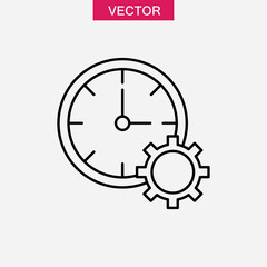 Time management line icon,vector flat black trendy style illustration for web and app on white background..eps