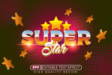 Editable 3D text effect super star