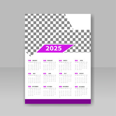 2025 wall calendar template, week starts Monday,