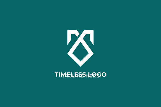 letter M Heraldic symbols of shield and businessman with a tie, necktie luxury logo vector