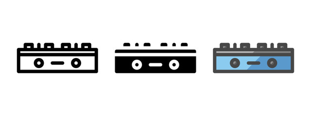 Multipurpose stove vector icon in outline, glyph, filled outline style. Three icon style variants in one pack.