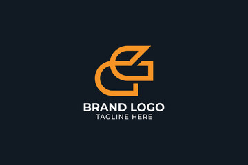 letter GC CG lineart abstract business logo