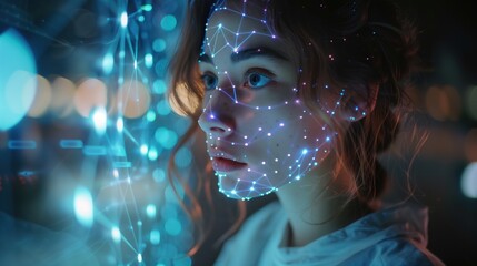 AI-powered chatbot interacting with users, digital assistant, conversational AI.