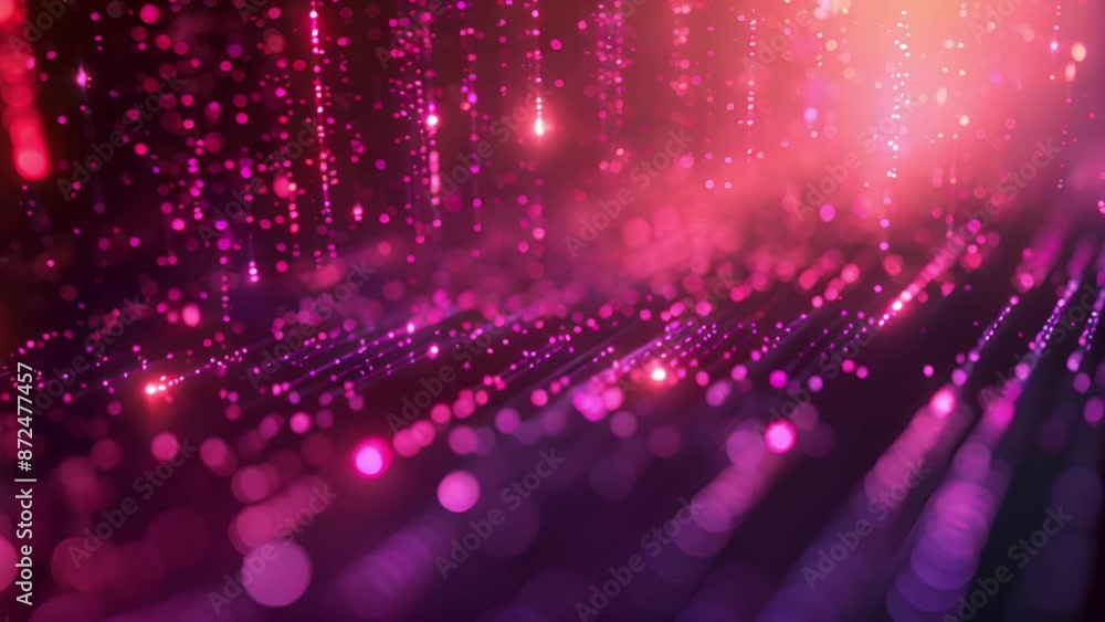 Leinwandbilder a digital background with abstract pink and orange lights. the lights are arranged in a pattern of s