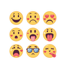 Fototapeta premium Emoticons icon reaction mixed feeling set set