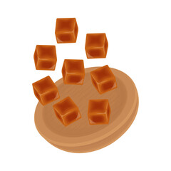 Vector illustration logo Clip art Levitation Cube Butterscotch Caramel candies
