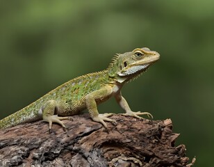 Fototapeta premium green lizard on a tree