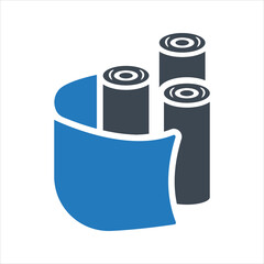 Wrap icon. Paint Protection Film, PPF. Vinyl wrap. Car wrapping icon. Vector and glyph