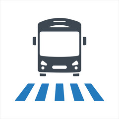 Pedestrian crossing icon. Zebra crossing icon. Vector and glyph