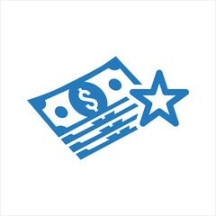 Cash bonus icon. Reward money cash icon. Vector and glyph