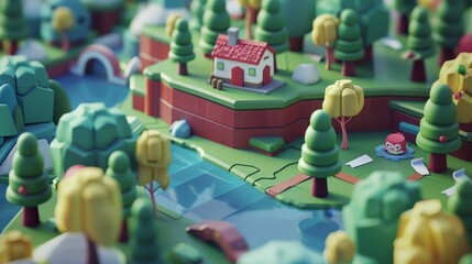 Obraz premium As I animated the delightful isometric character, I marveled at its ability to evoke smiles and laughter with its every move.