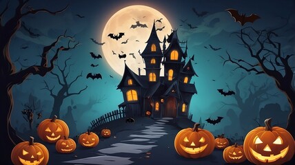 halloween background with pumpkin