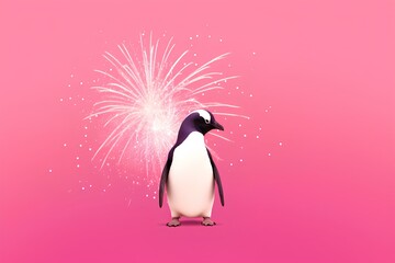 Fototapeta premium penguin on a white background made by midjourney