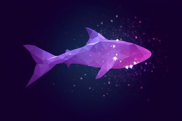Fototapeta premium shark in the night made by midjourney