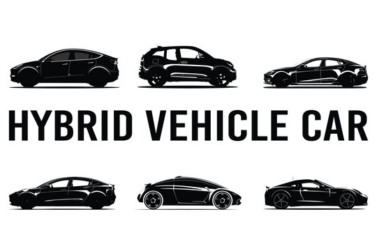 Hybrid Vehicle Car Silhouette Vector