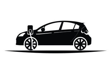 Hybrid Vehicle Car Silhouette Vector