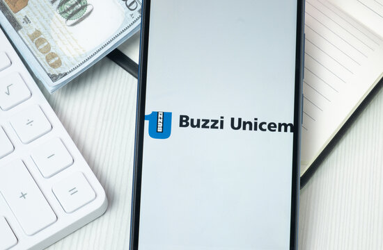 New York, USA - 30 June 2024: Buzzi Unicem Logo on Phone Screen, Company Icon
