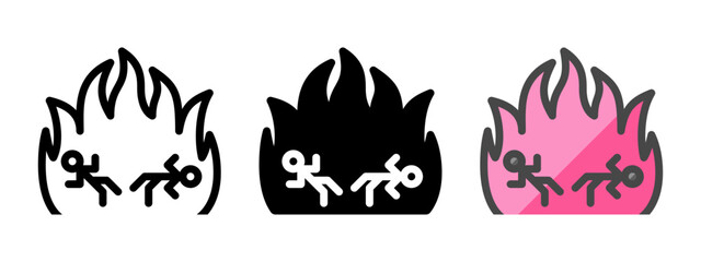 Multipurpose hell vector icon in outline, glyph, filled outline style. Three icon style variants in one pack.