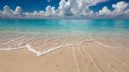Obraz premium White Sand Beach With Bright Blue Sea