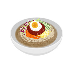 Vector illustration logo Clip art korean Chewy Noodles jjolmyeon 