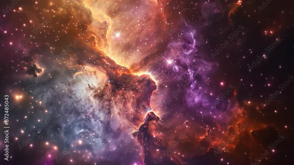 Aufkleber this breathtaking view of a nebula in the night sky. space background