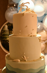 birthday cake, theme party, anniversary party, cake close-up, maritime theme, 15th birthday party, party balloons, 15th birthday cake, quinceañera beach theme, sweet sixteen dessert, 15 years