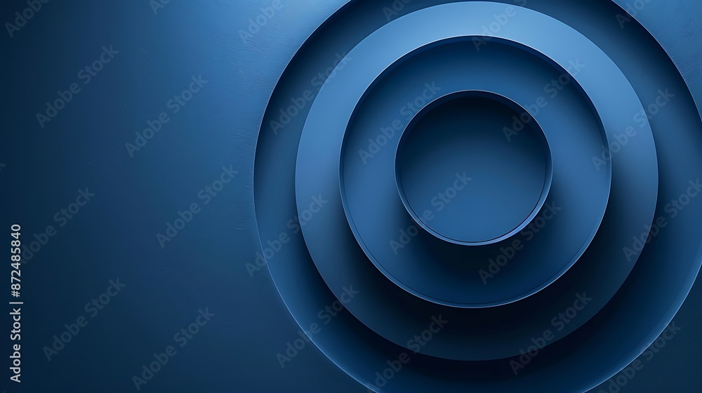 Poster stylish background with dark blue shades. there is a circular area on the right and an empty area on