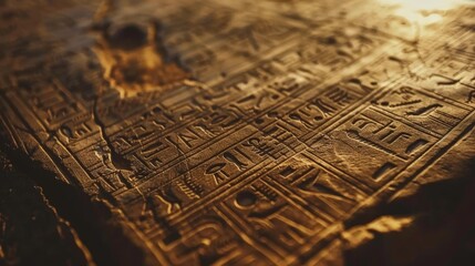 Fototapeta premium As I deciphered the hieroglyphic script, I felt a sense of awe and wonder at the depth of knowledge contained within its ancient symbols.