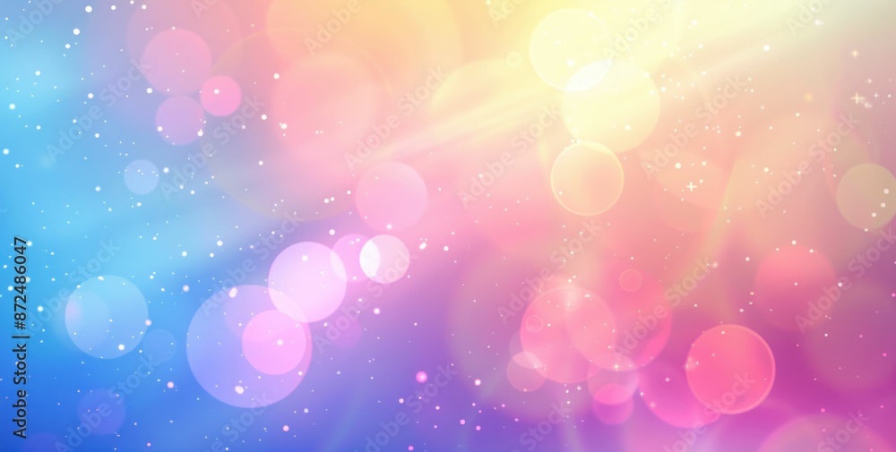 Aufkleber colorful bokeh abstract background with sparkles and stars traveling through the universe on a magic